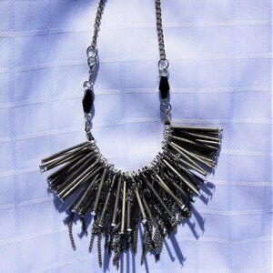 No1208 Handmade necklace with glass and crystals beads and antique pieces